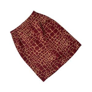 Laura CARNE (Spain) Woven Acetate Blend High Rise Tube Skirt Burgundy : L